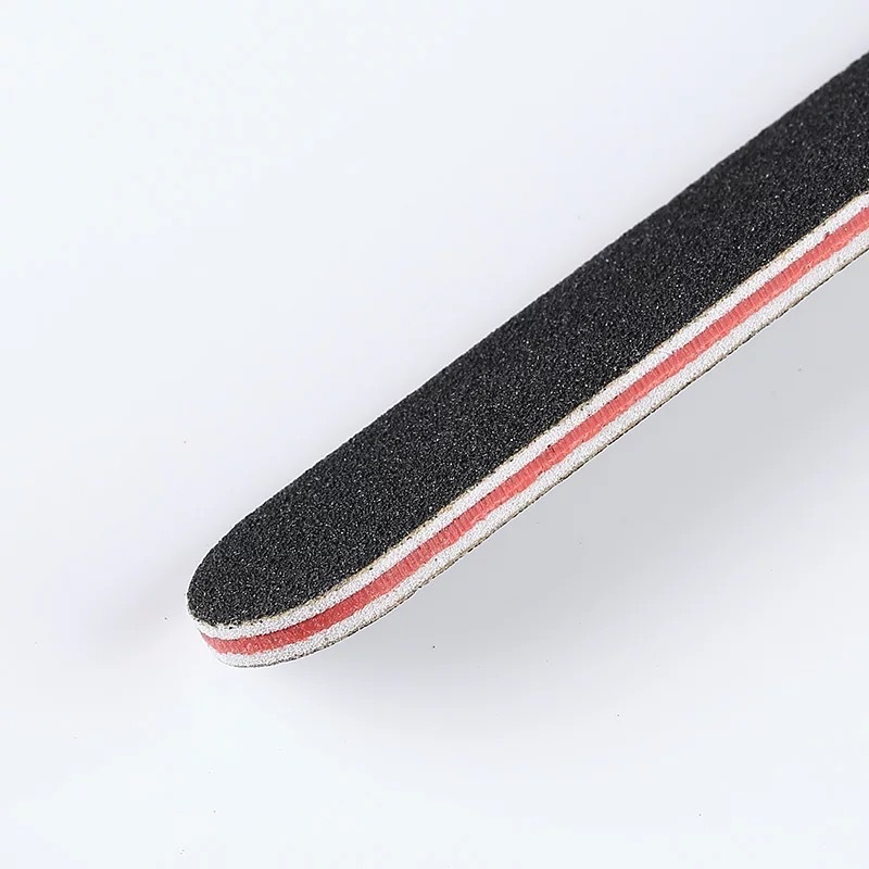Herramientas de uñas corazón rojo negro redondo manicura de doble cara tira de lijado tira de frotar uñas de doble cara tira de hilo negro tira de lima de uñas