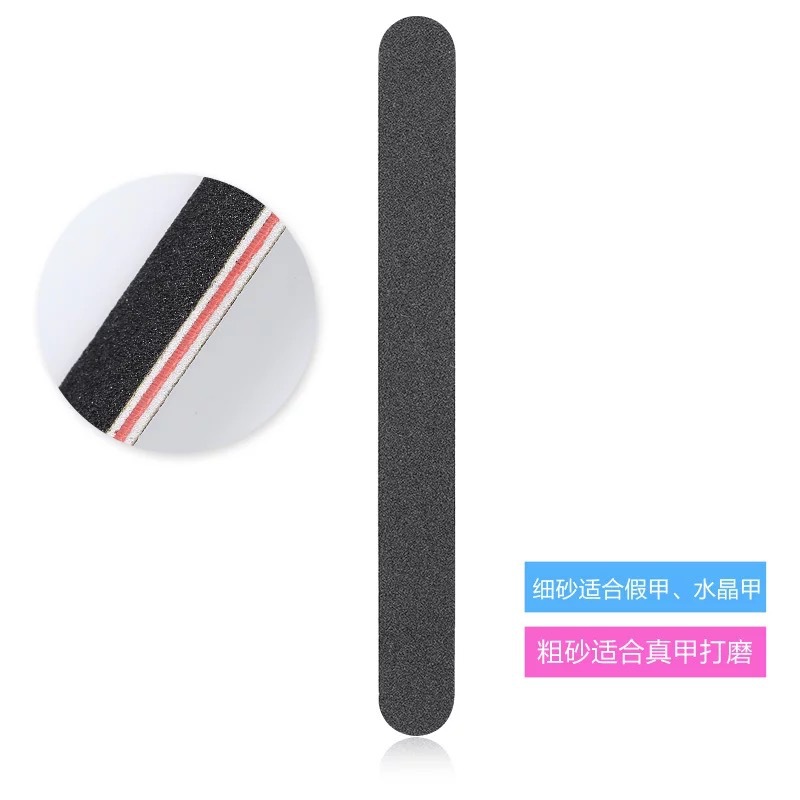 Herramientas de uñas corazón rojo negro redondo manicura de doble cara tira de lijado tira de frotar uñas de doble cara tira de hilo negro tira de lima de uñas