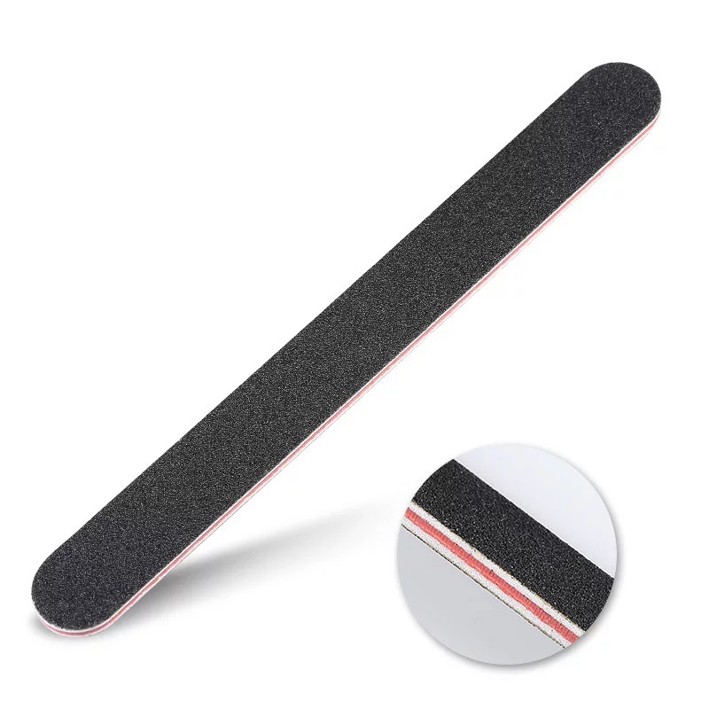 Herramientas de uñas corazón rojo negro redondo manicura de doble cara tira de lijado tira de frotar uñas de doble cara tira de hilo negro tira de lima de uñas