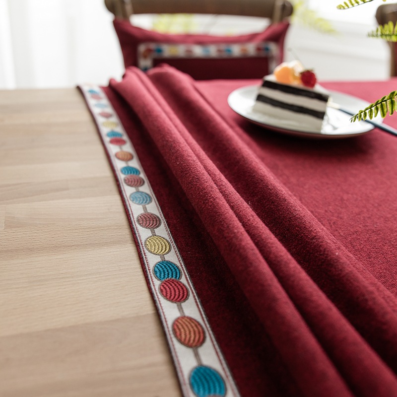Fresh solid color square ethnic cloth for living room for home use