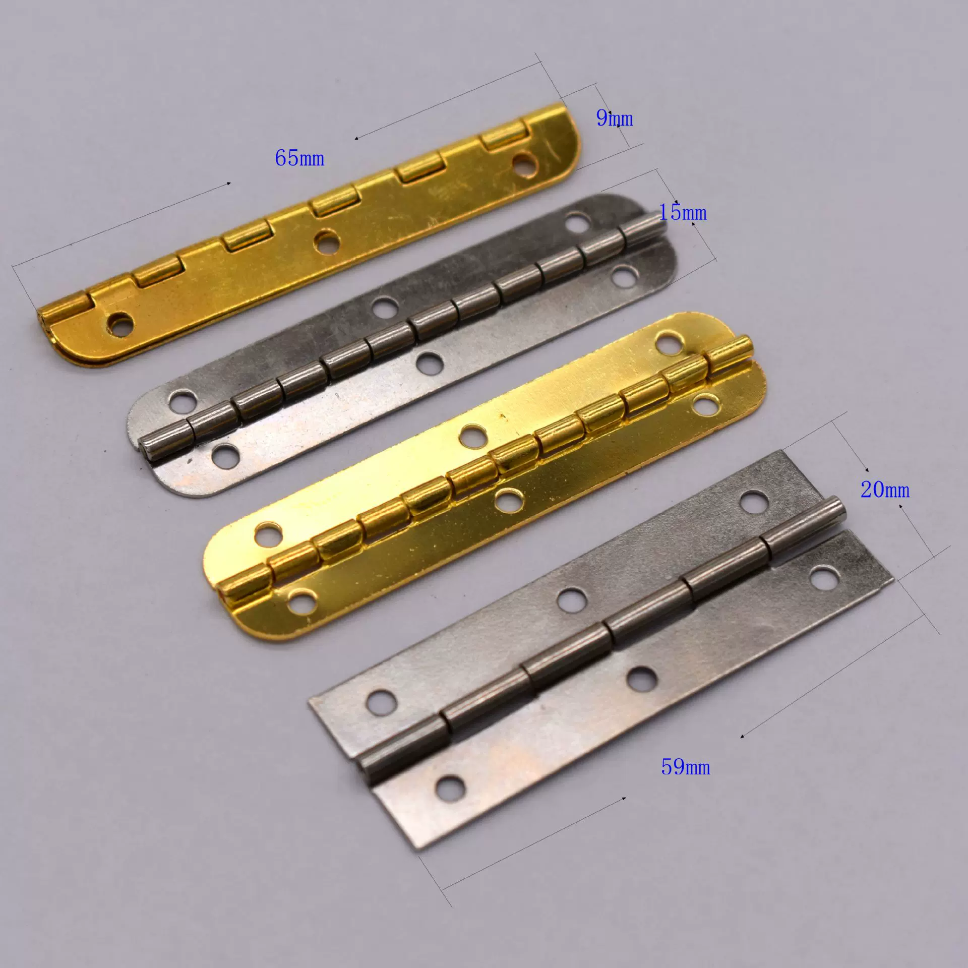 工厂现货铁长条合页首饰盒小铰链电镀长条铰链包装盒一字长合页