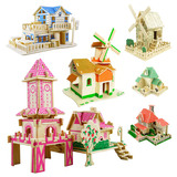 Деревянный трехмерный домик, головоломка, интеллектуальная игрушка, реалистичный конструктор, DIY