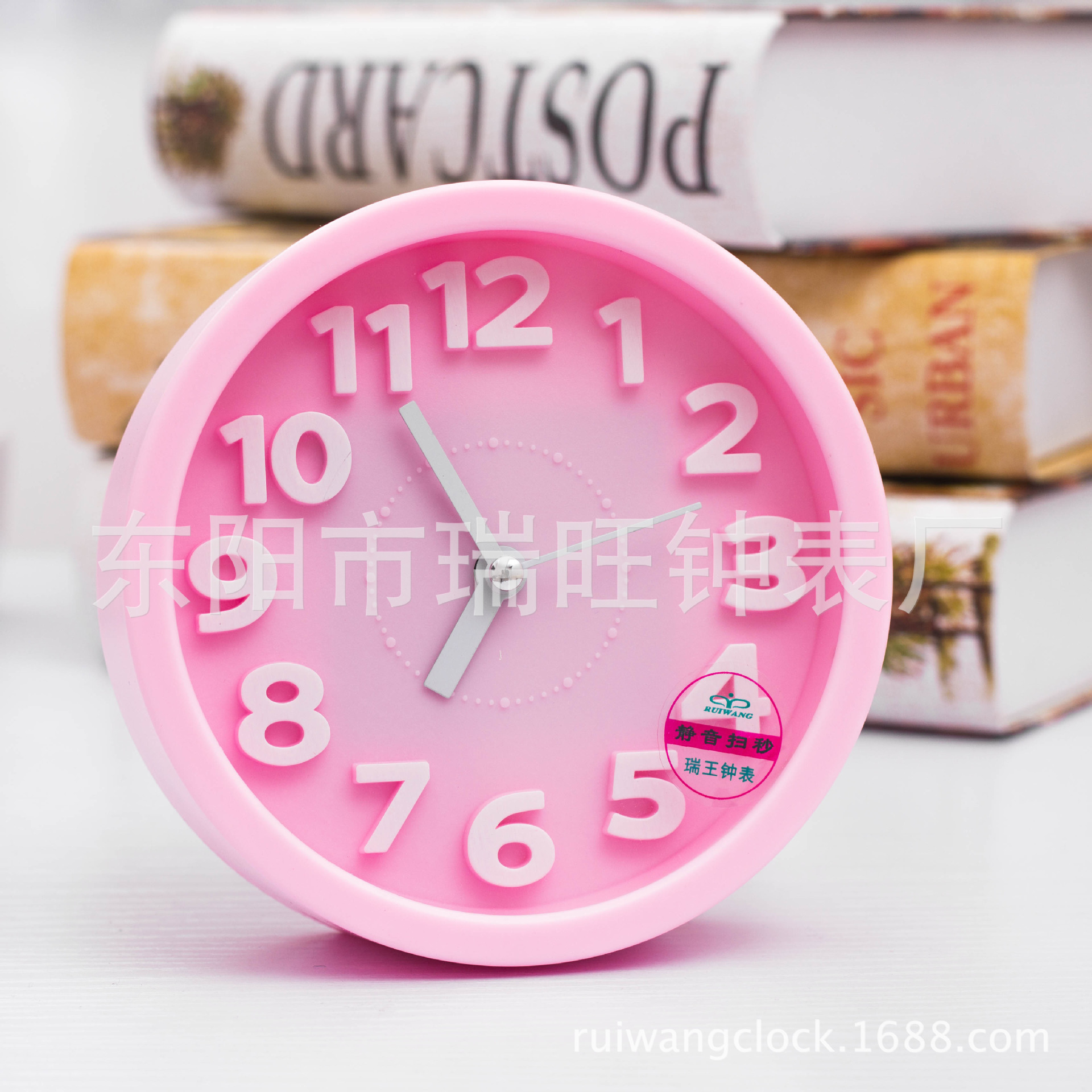 Directa de fábrica redonda tridimensional pequeño reloj de alarma estudiante reloj creativo moda simple reloj de alarma dormitorio decoración reloj