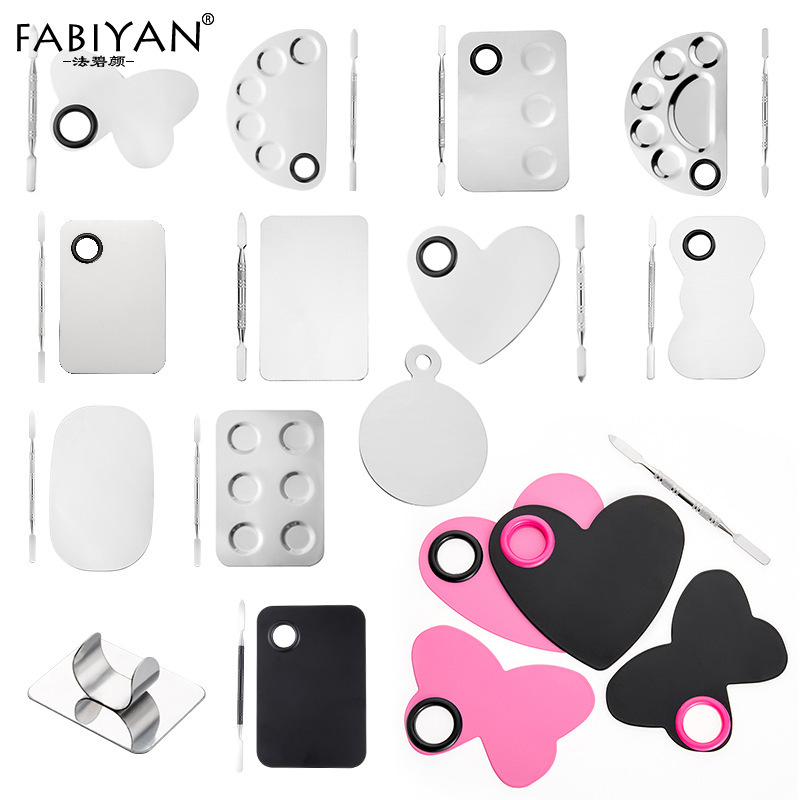 Fabiyan Stainless Steel Palette + Nail Rhinestones + Pedicure Knife Manicure and Makeup Set