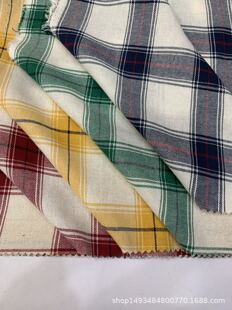 Factory Direct Sales Ready-made Cotton 32-count Yarn-dyed Shuttle Twill Colorful Plaid Fabric Men's and Women's Shirt Fabric