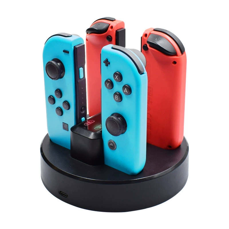 Подходит для контроллеров Nintendo Switch левый и правый, база зарядки на четыре геймпада, док-станция для Joy-Con