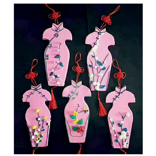 Handmade DIY Wooden Cheongsam Blank Mother's Day Gift Clay Base Lightweight Clay Snow Clay Cheongsam Mold