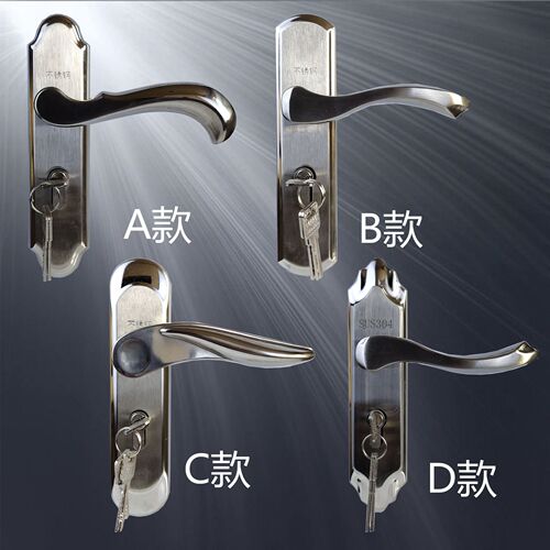 Stainless steel silent door lock 304 steel stamp bedroom door lock indoor wooden door mechanical lock house door handle lock
