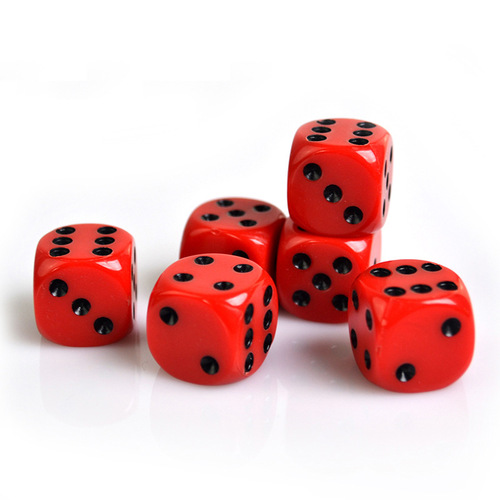 Cross-border supply No. 16 red black dot rounded dice dice board game mahjong accessories 1.6CM