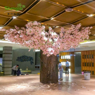 仿真樱花树商场大型包柱樱花树加密仿真樱花绢布桃花支仿真桃花树