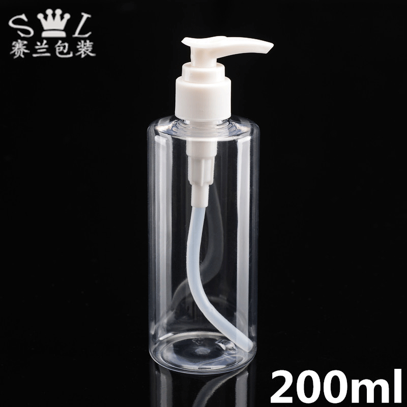 塑料瓶赛兰PET 200ml 透明平肩塑料瓶乳液泵头按压式空瓶子包装瓶