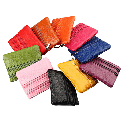 Wholesale cartoon new cute leather small coin purse coin coin bag first layer cowhide exquisite wallet