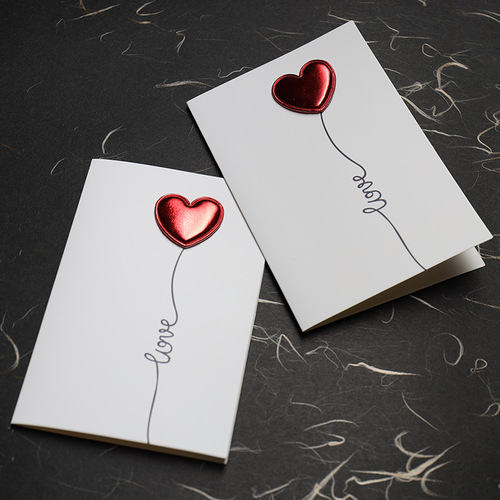 DIY leather love three-dimensional greeting card I love you heartbeat cross-border high-end blessing card Mother's Day greeting card
