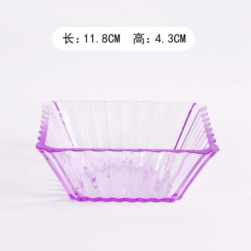 KTV Luz de lujo plato de fruta Barra cuadrada plato de merienda acrílico transparente plato de fruta seca de plástico caramelo postre plato de merienda