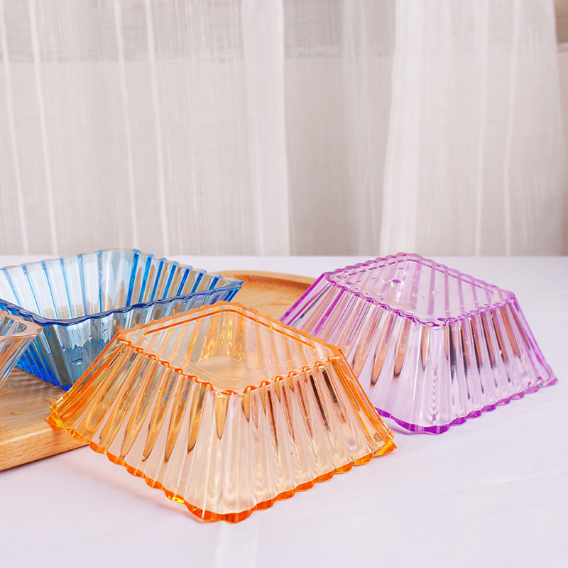 KTV Luz de lujo plato de fruta Barra cuadrada plato de merienda acrílico transparente plato de fruta seca de plástico caramelo postre plato de merienda