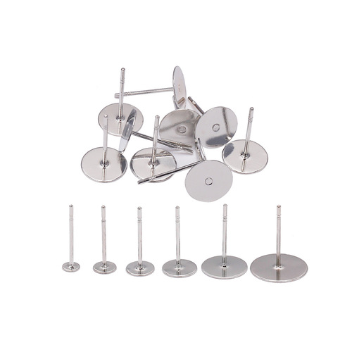 304 stainless steel earrings jewelry accessories earrings with teeth flat head earrings pearl flat bottom earrings