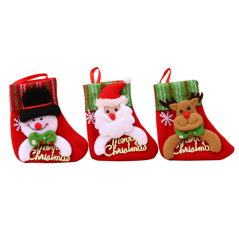 Navidad medias de Navidad calcetines decorativos de Navidad árbol de Navidad colgante decoraciones de Navidad calcetines Navidad niños bolsa de regalo
