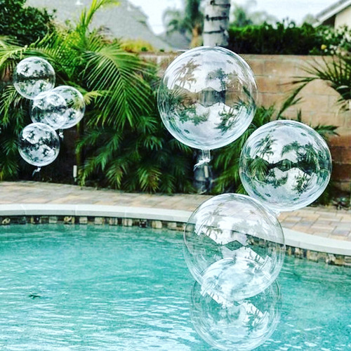 12-inch, 18-inch, 36-inch high-definition transparent wave ball, stretch-free, birthday and wedding party decoration floor push balloon