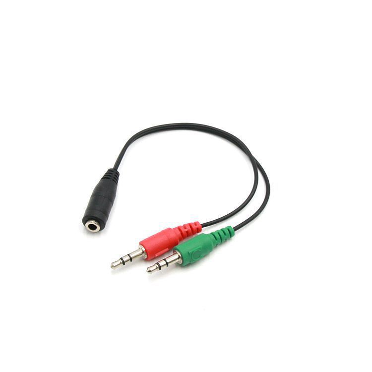 3.5MM二合一音频转接线耳麦红绿PVC外被笔记本一分二音频转接线