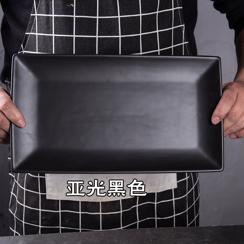 13,5 "engrosada rectangular negro piedra de gran tamaño placa plana