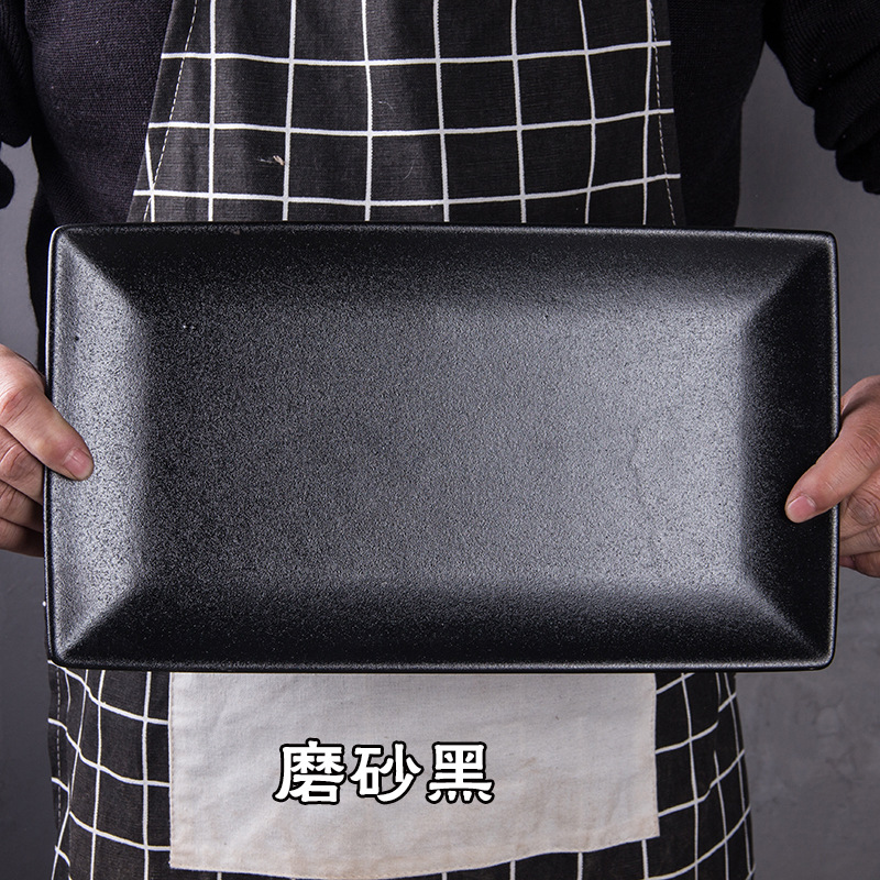 13,5 "engrosada rectangular negro piedra de gran tamaño placa plana