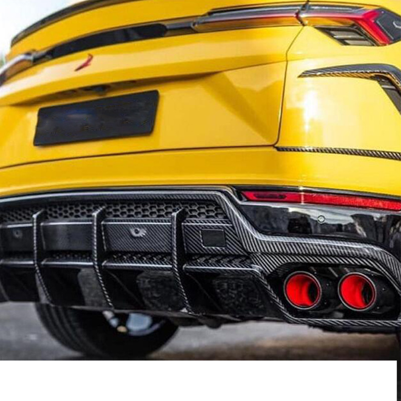 Suministro directo de fábrica Modificación del coche fibra de carbono cola garganta rojo deslumbrante azul revestimiento de acero inoxidable fibra de carbono cola garganta