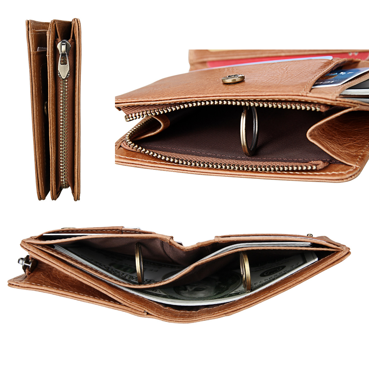 (Cross-border trading), (Wholesale), short wallet, universal bag, anti-theft, genuine leather 4