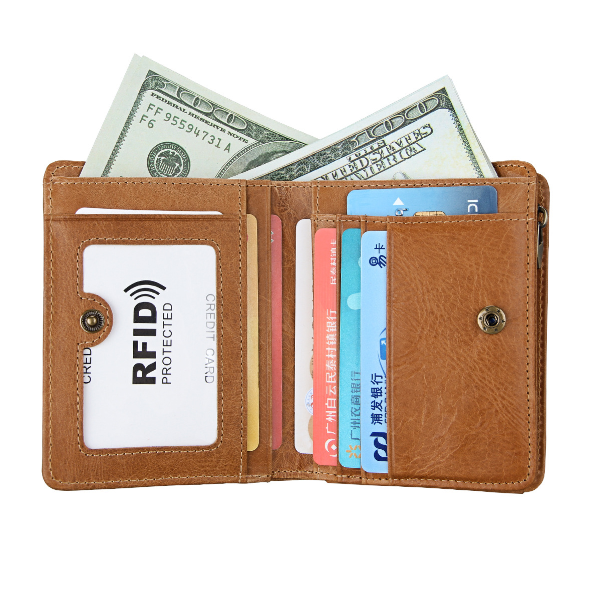 (Cross-border trading), (Wholesale), short wallet, universal bag, anti-theft, genuine leather 3