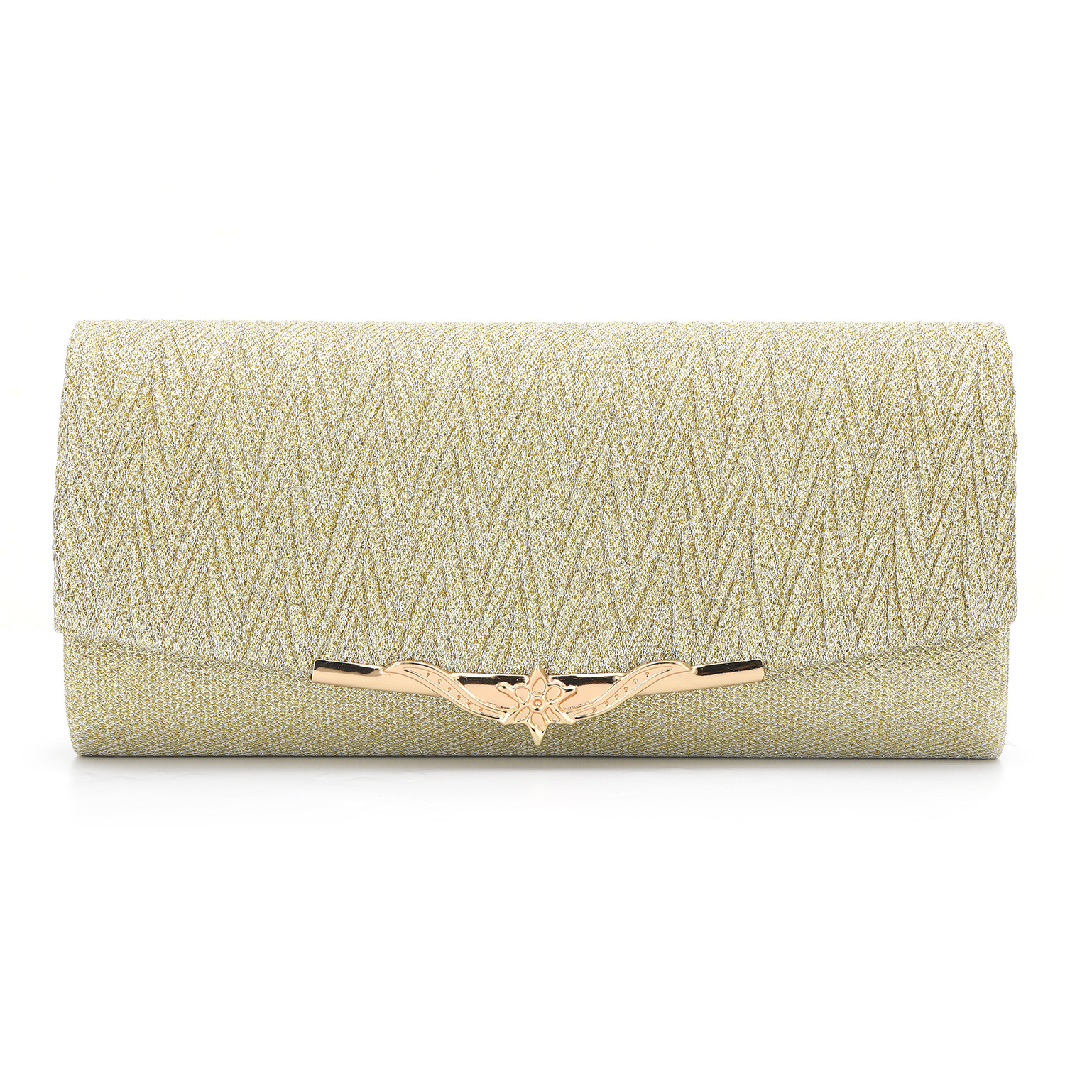 En stock nuevo bolso de noche europeo y americano moda mujer vestido de noche bolsa material flash embrague fiesta metal plisado bolso de las mujeres