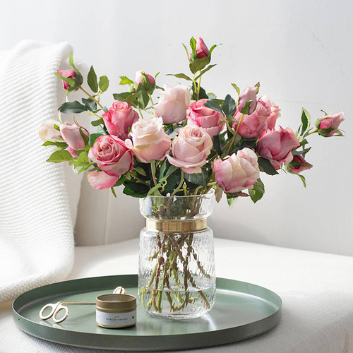 Simulated Rose, European Vintage Chrysanthemum Silk Flower Artificial Dried Flower Home Decor Wedding Flower Rose