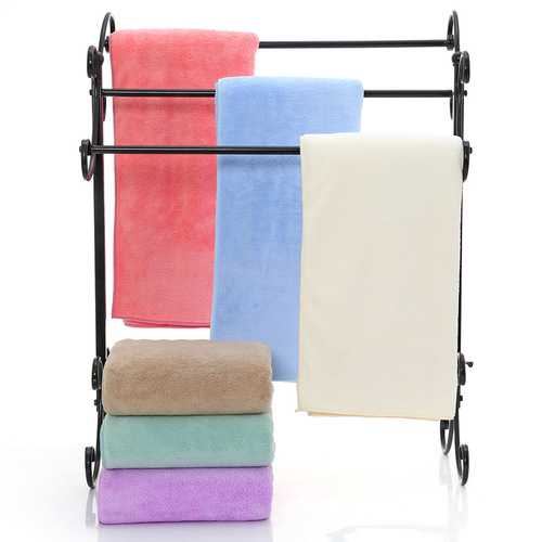 Bath towel microfiber 70*140 coral velvet thickened adult beach absorbent soft gift manufacturer bath towel wholesale