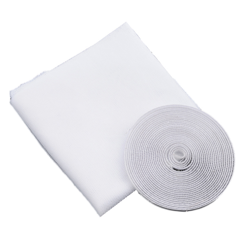 Mosquitera invisible autoadhesiva al por mayor con velcro, mosquitera DIY para uso doméstico, mosquitera repelente de mosquitos en blanco y negro