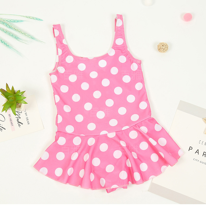 Traje de baño para niños estilo coreano de una sola pieza falda de tirantes estilo occidental lindo impreso traje de baño de moda traje de baño de vacaciones junto al mar