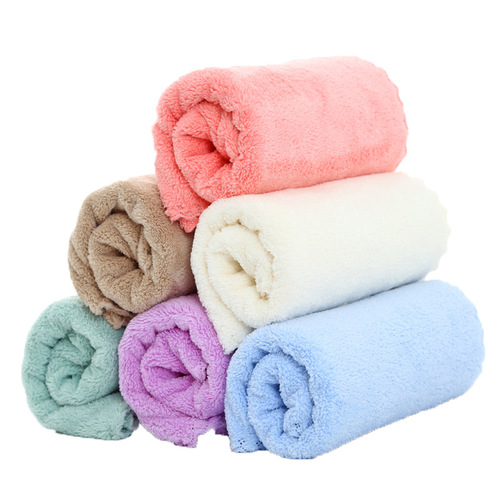 70*140cm bath towel coral velvet beach beauty towel LOGO gift adult water-absorbent thickened cross-border new bath towel