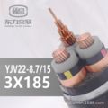 厂家直销 国标YJV22  3*185铜芯中压8.7/15KV电力电缆