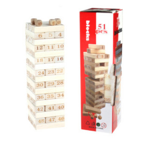 Boutique 54 piezas de madera apiladas de alta digital jengle apilados bloques de construcción juguetes de madera para niños educativos