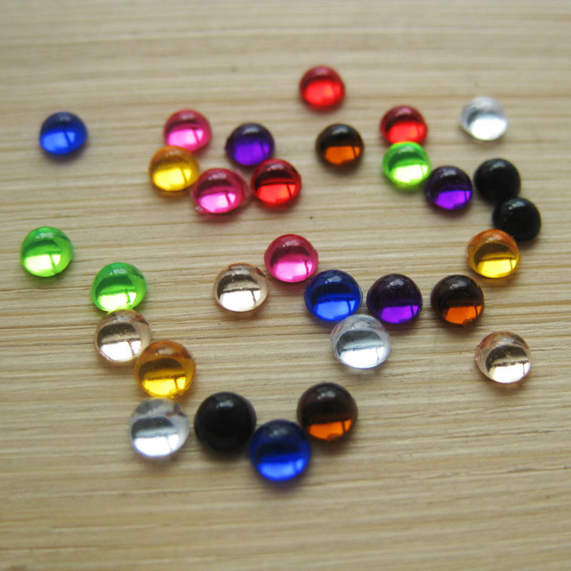 DIY handmade accessories 3mm acrylic Diamond glossy semicircle flat diamond jewelry mobile phone decorations gem patch