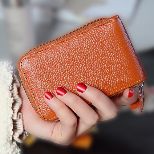 First-layer cowhide business card holder, accordion card holder, genuine leather, men's genuine leather multi-card slot, women's card holder, card holder