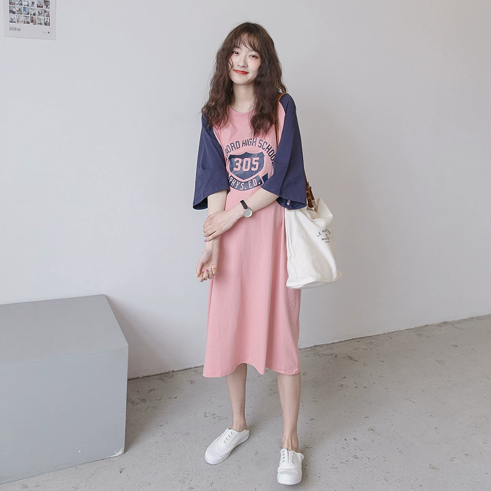 Летнее платье для беременных женщин 2019, модное платье-Футболка для беременных женщин больших размеров