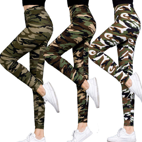 Women's Camouflage Tights with Stretchy Capri Length Outerwear Petite Pants