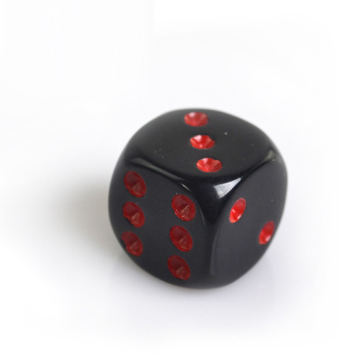 Cross-border supply No. 16 black red dot rounded dice dice sieve board game mahjong accessories 1.6CM