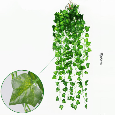Guirnalda de Hojas Verdes Artificiales de Tela de Seda para Exteriores