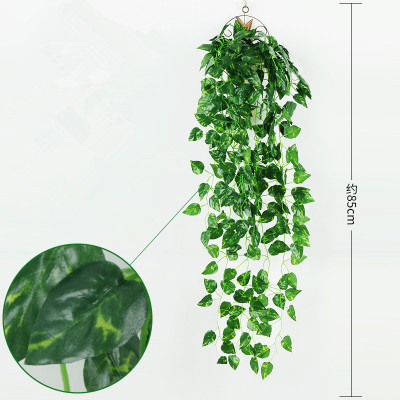 Guirnalda de Hojas Verdes Artificiales de Tela de Seda para Exteriores