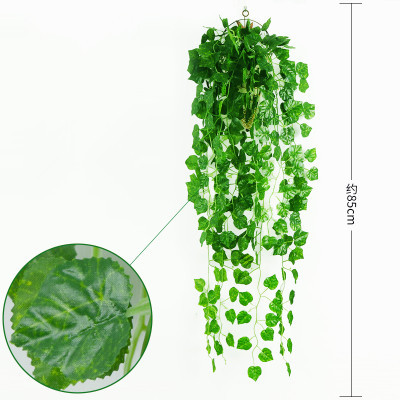Guirnalda de Hojas Verdes Artificiales de Tela de Seda para Exteriores