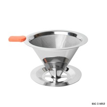 V60不锈钢咖啡过滤网 带底座免滤纸滤网 咖啡过滤器