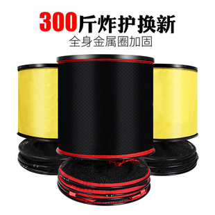 Wholesale fish protection thickened fishing net bag coated with glue black pit fish protection net aluminum alloy card side fish household fishing gear small fish protection