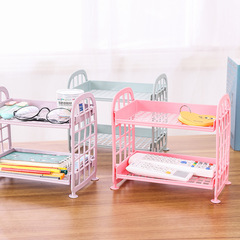 Creative hollow plastic two-layer desktop storage rack multi-layer kitchen organizer bathroom double-layer cosmetics storage