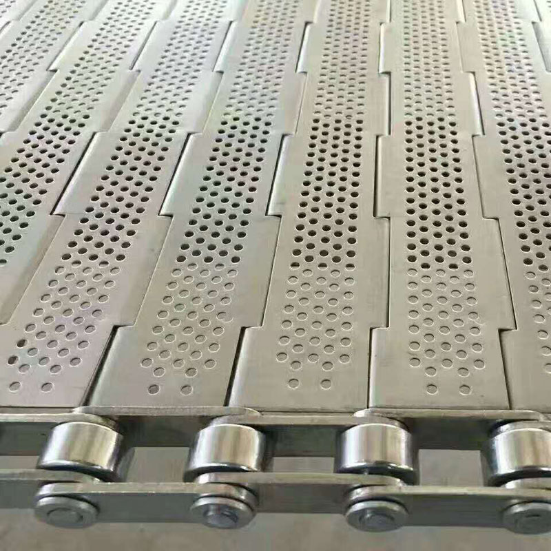 304不锈钢冲孔链板工业流水线链条式输送链板茶叶清洗烘干机链板