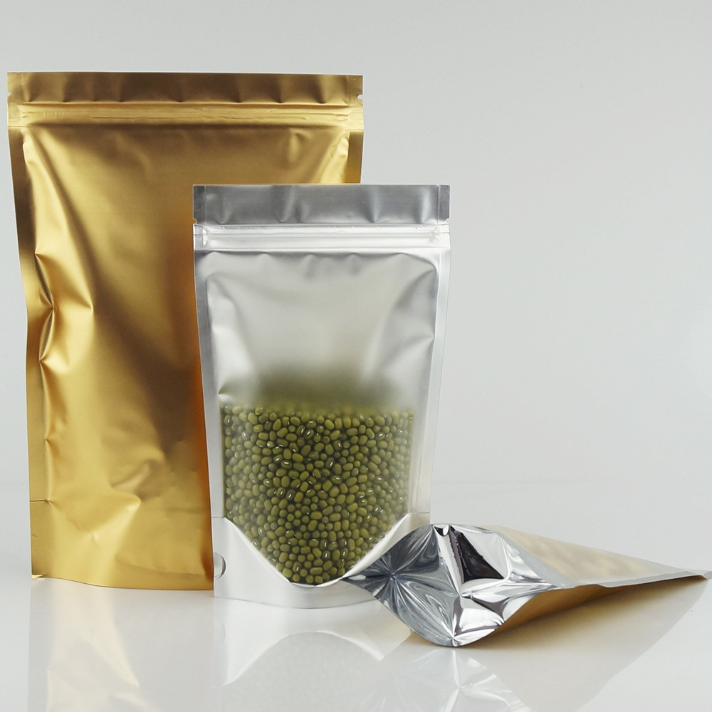 现货供应哑金镀铝阴阳自立自封袋食品级铝箔袋咖啡豆袋干果干货袋