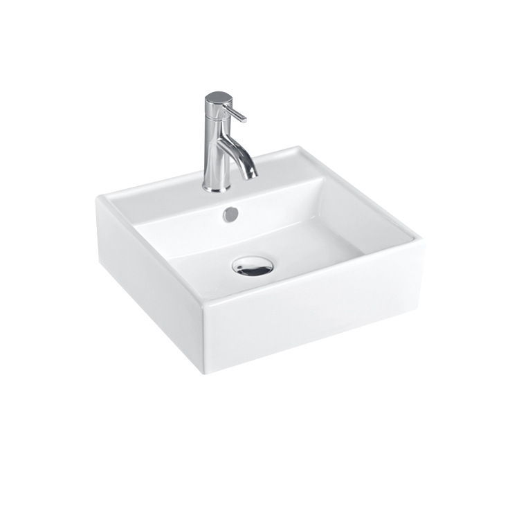 Lavabo de Cerámica Cuadrado para Encimera, Lavabo Artístico, Lavabo Doméstico, Lavabo para Baño, Fabricante de Lavabos